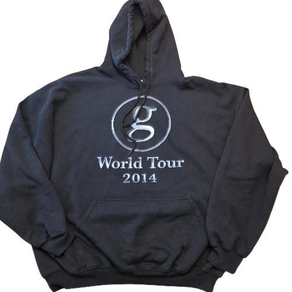 Garth Brooks World Tour 2014‎ Black Pullover Hoodie Sz XL Drawstring Country